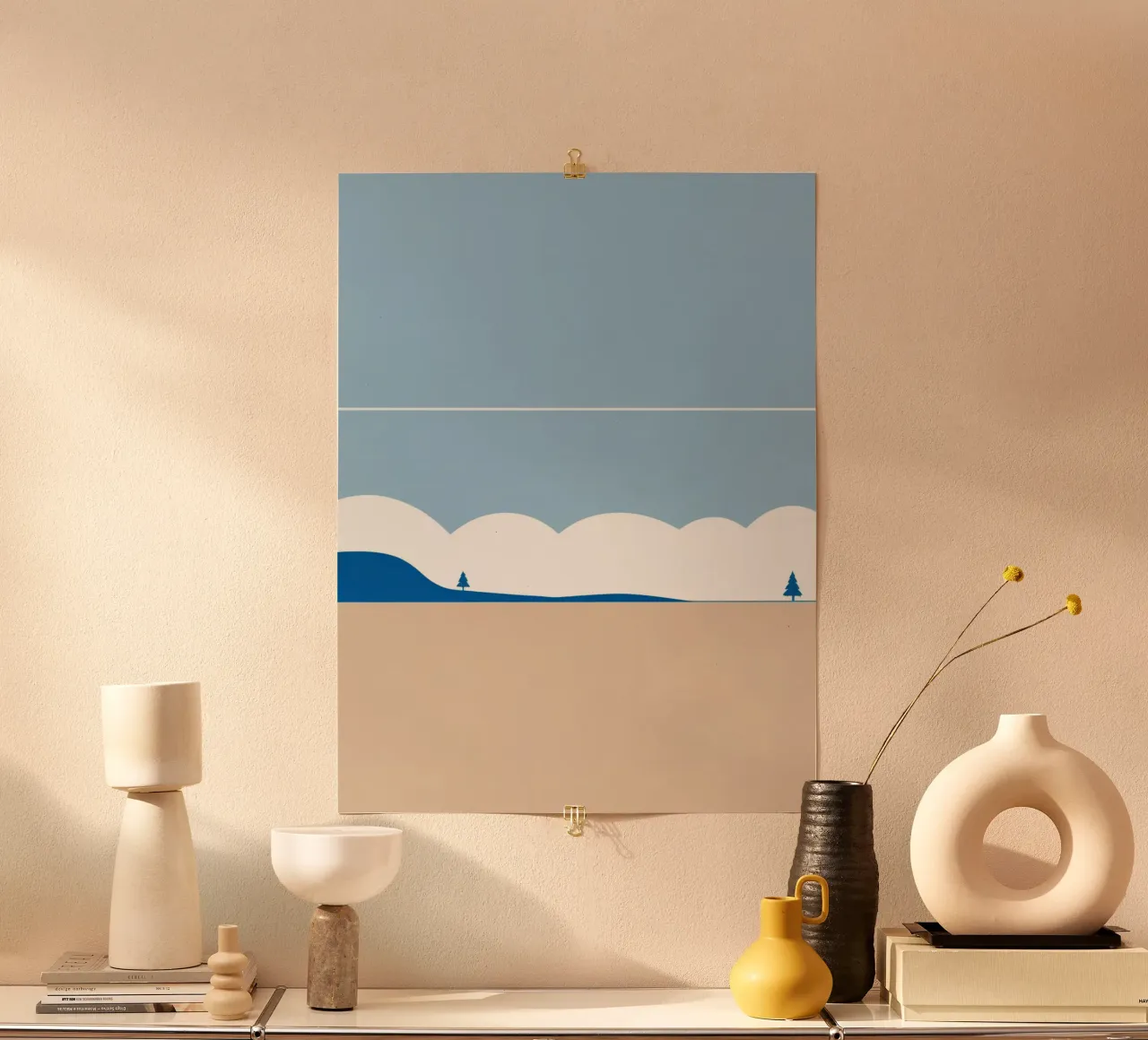 Eenvoudige horizontale lijn die compositie verdeelt hahnemühle van LIFESTYLE OBJECTS