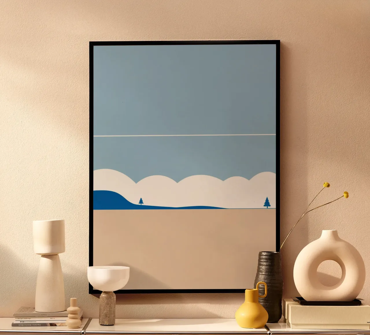 Eenvoudige horizontale lijn die compositie verdeelt hahnemühle van LIFESTYLE OBJECTS