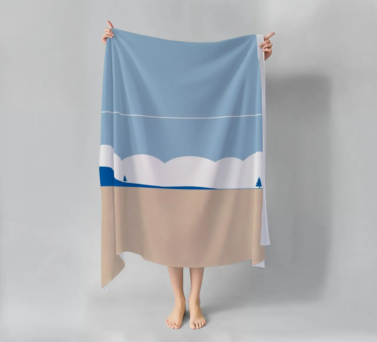 Semplice linea orizzontale che divide la composizione telo mare da LIFESTYLE OBJECTS