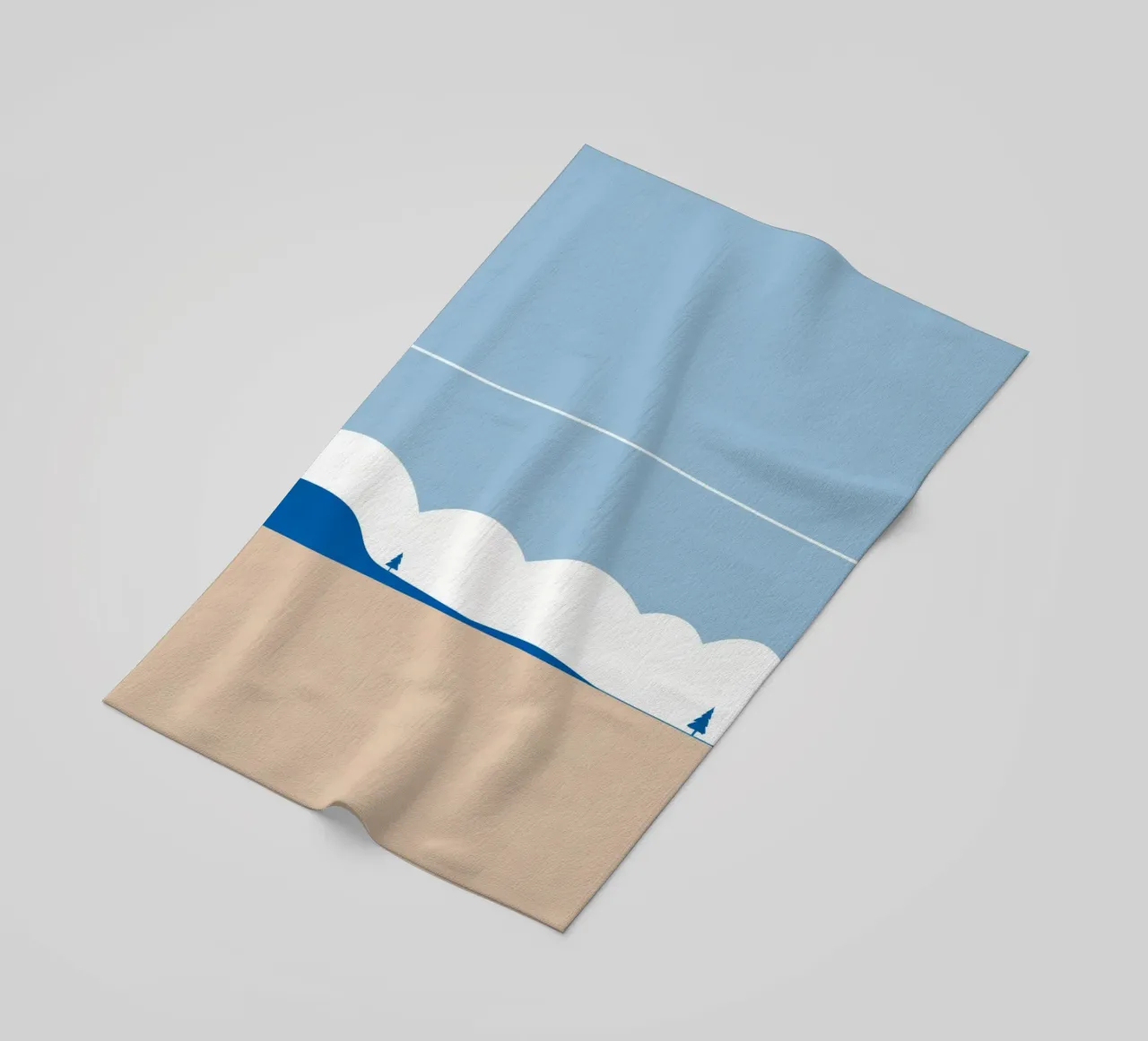 Semplice linea orizzontale che divide la composizione telo mare da LIFESTYLE OBJECTS