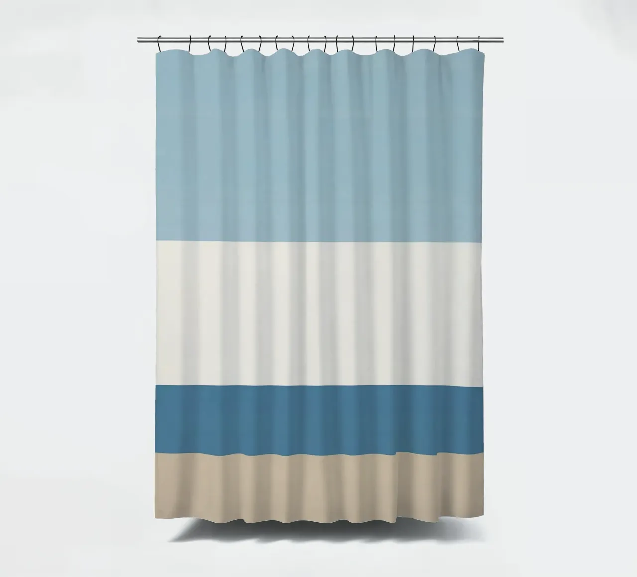 Semplice linea orizzontale che divide la composizione tenda da doccia da LIFESTYLE OBJECTS