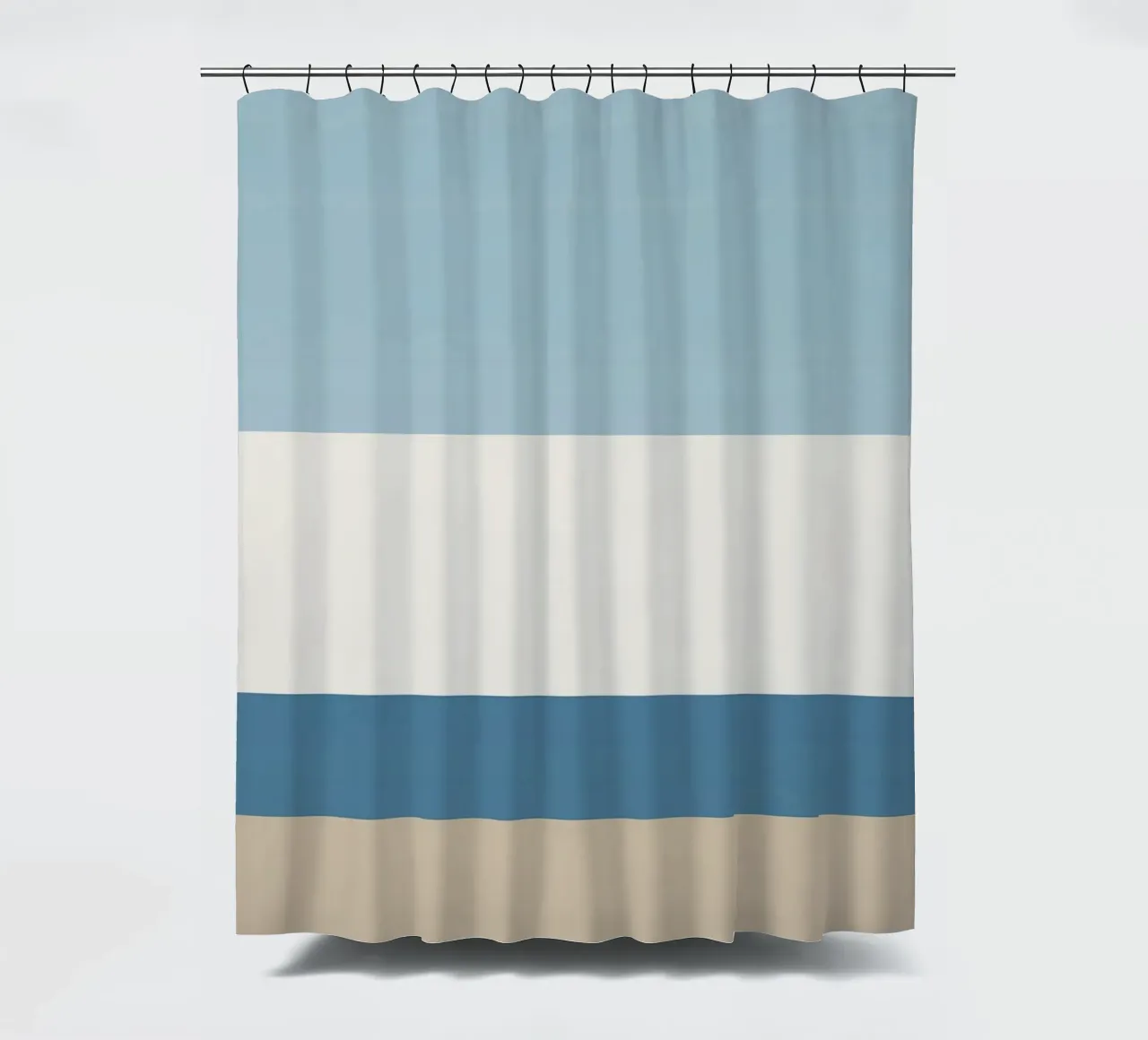 Semplice linea orizzontale che divide la composizione tenda da doccia da LIFESTYLE OBJECTS