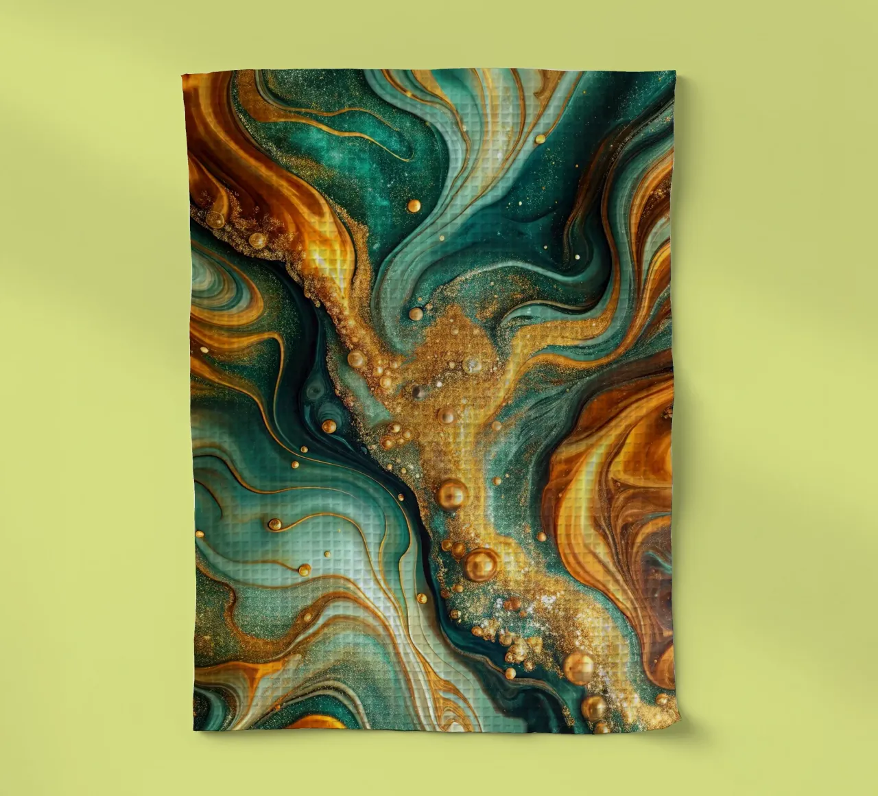 Vert de jais et fluide doré torchon de 🎁 NOBELART