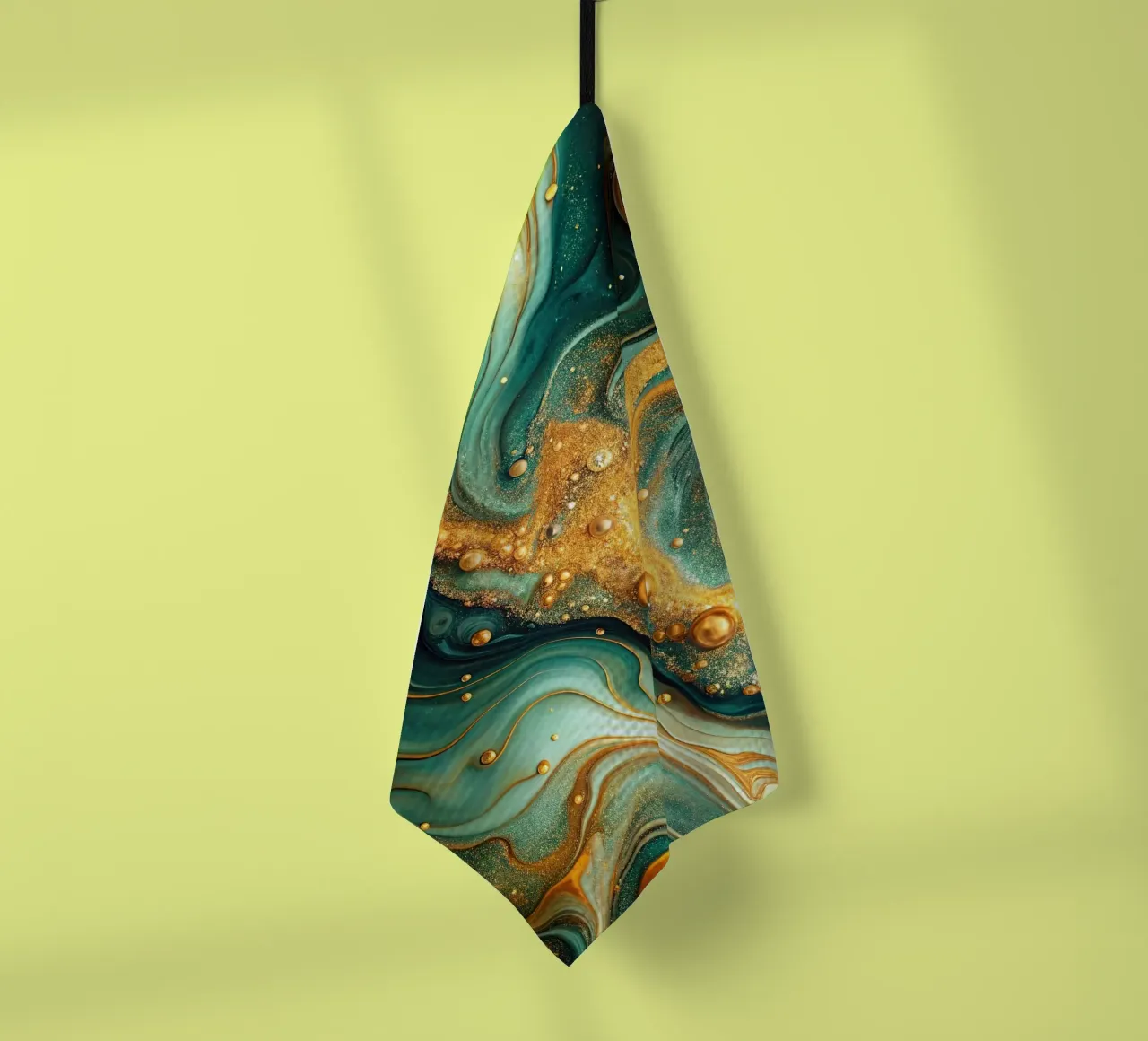 Vert de jais et fluide doré torchon de 🎁 NOBELART