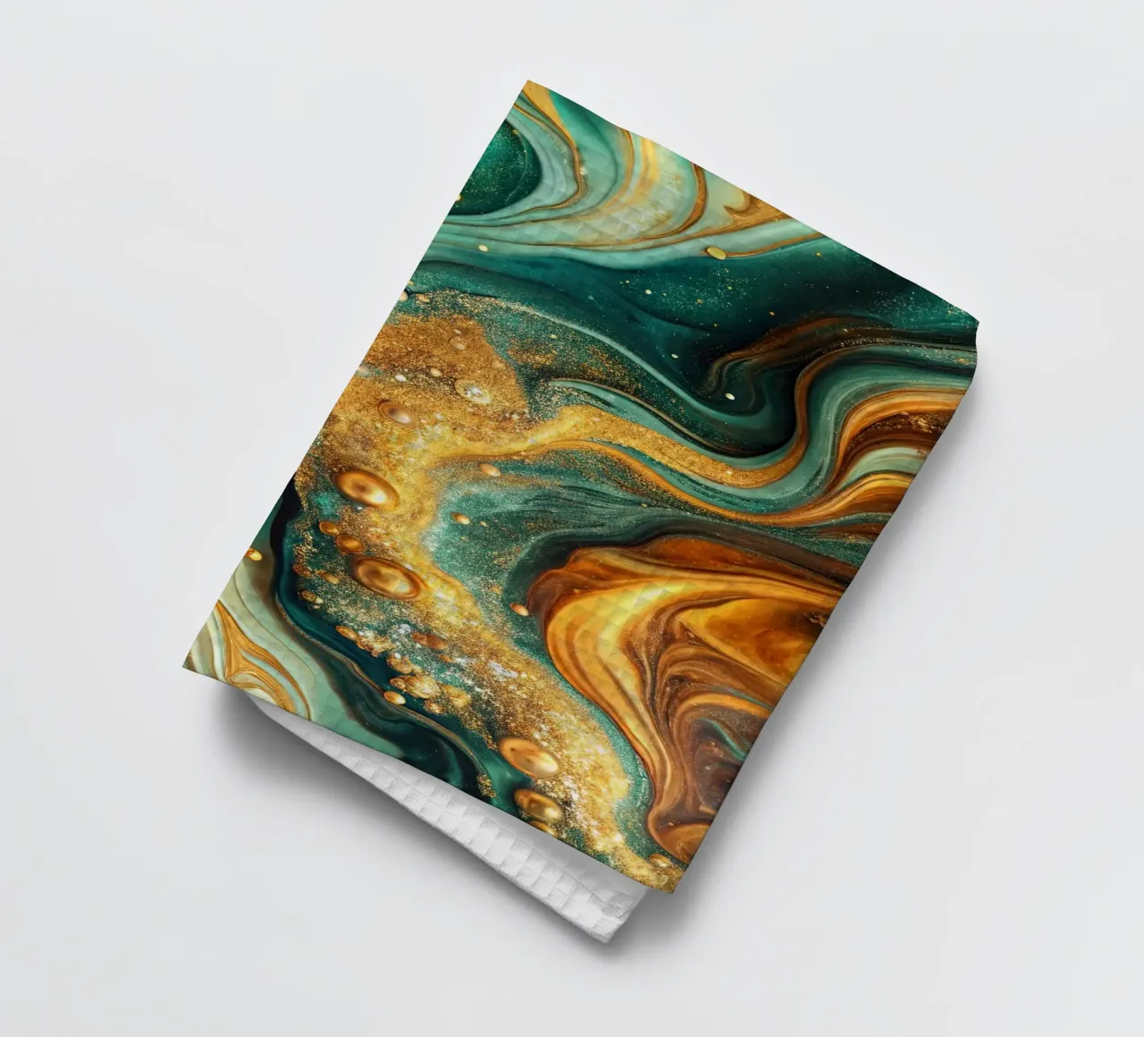 Vert de jais et fluide doré torchon de 🎁 NOBELART