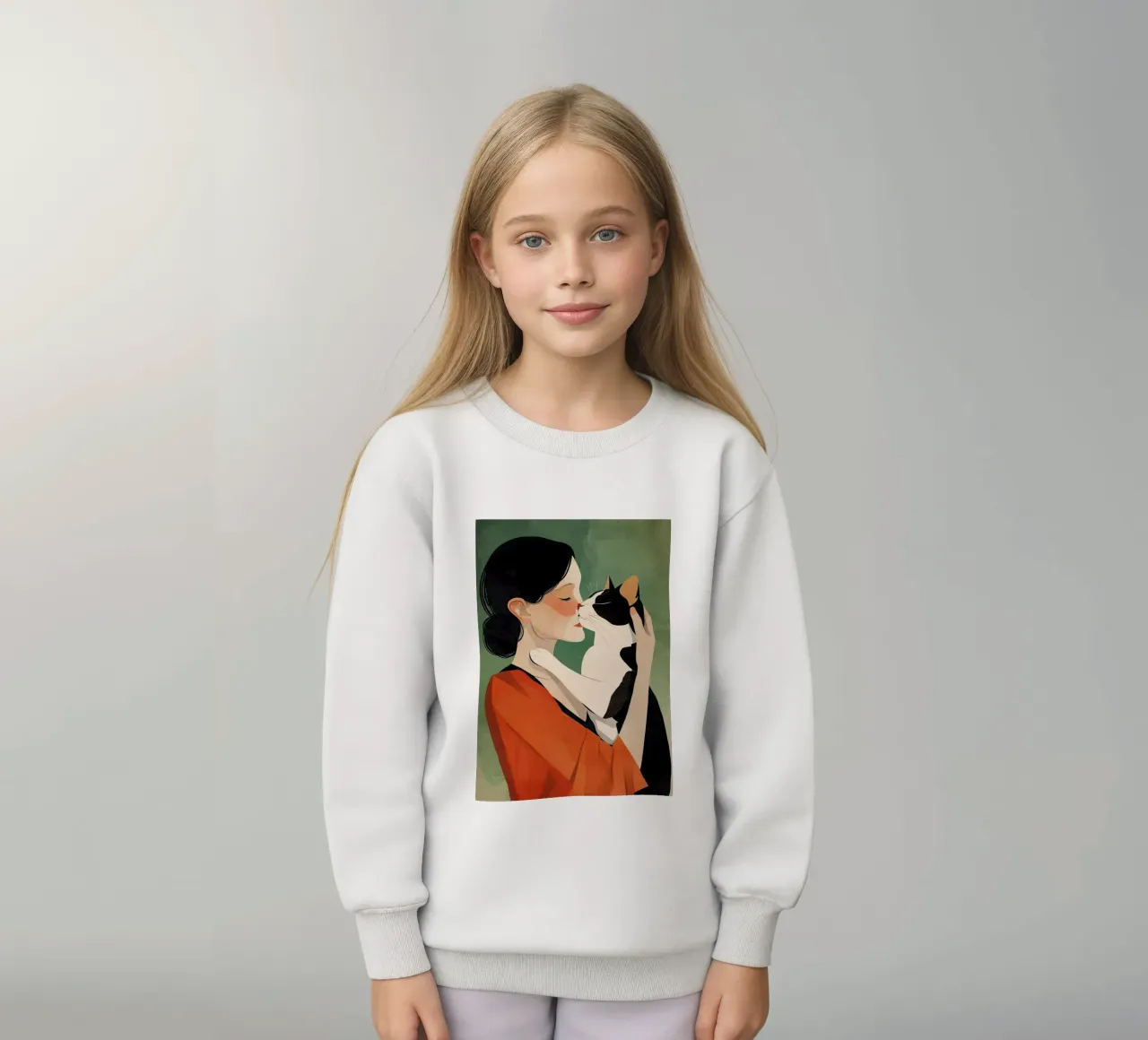 Ti amo gattino felpa bambino da Justyna Jaszke JBJart