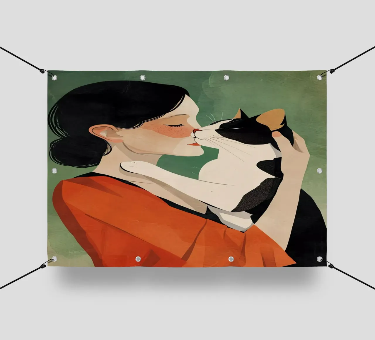 Ti amo gattino telo in pvc da Justyna Jaszke JBJart