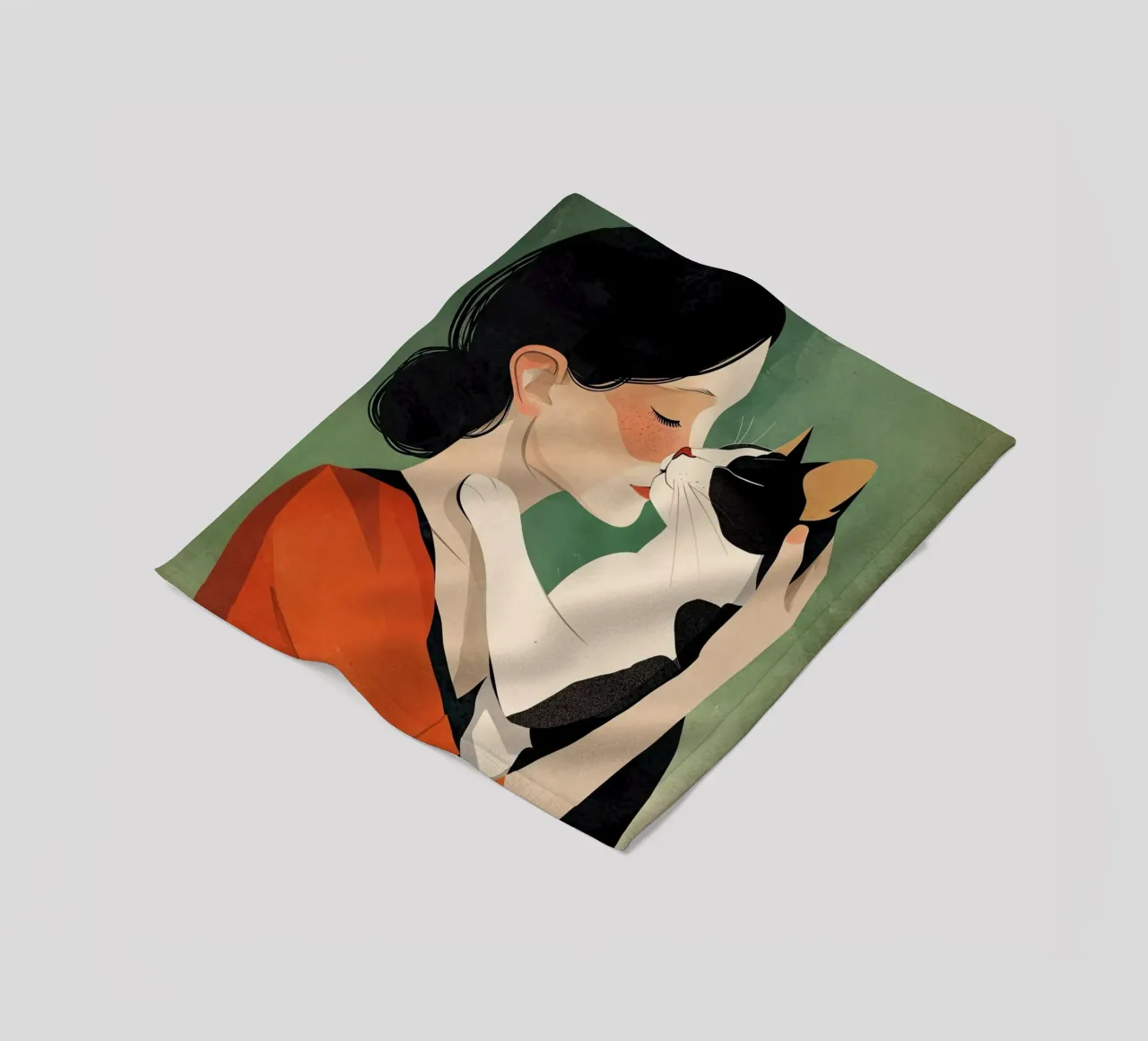 Ich liebe Dich Kätzchen Fleecedecke von Justyna Jaszke JBJart