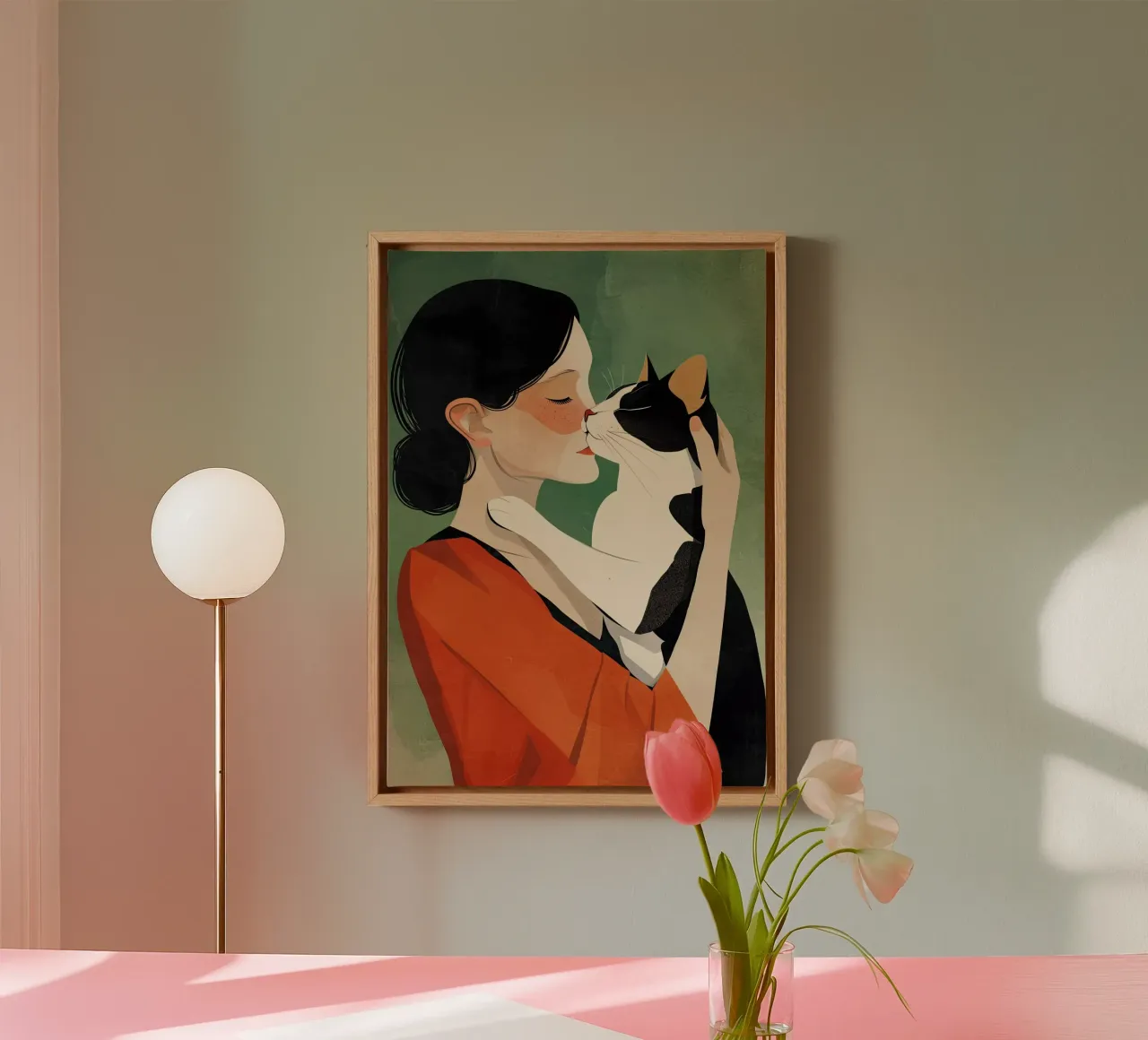 I love You kitty canvas by Justyna Jaszke JBJart