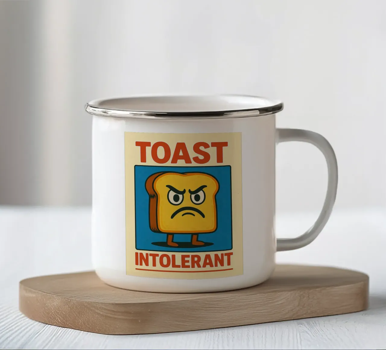 toast intollerante divertente tazza in smalto da Plumpz