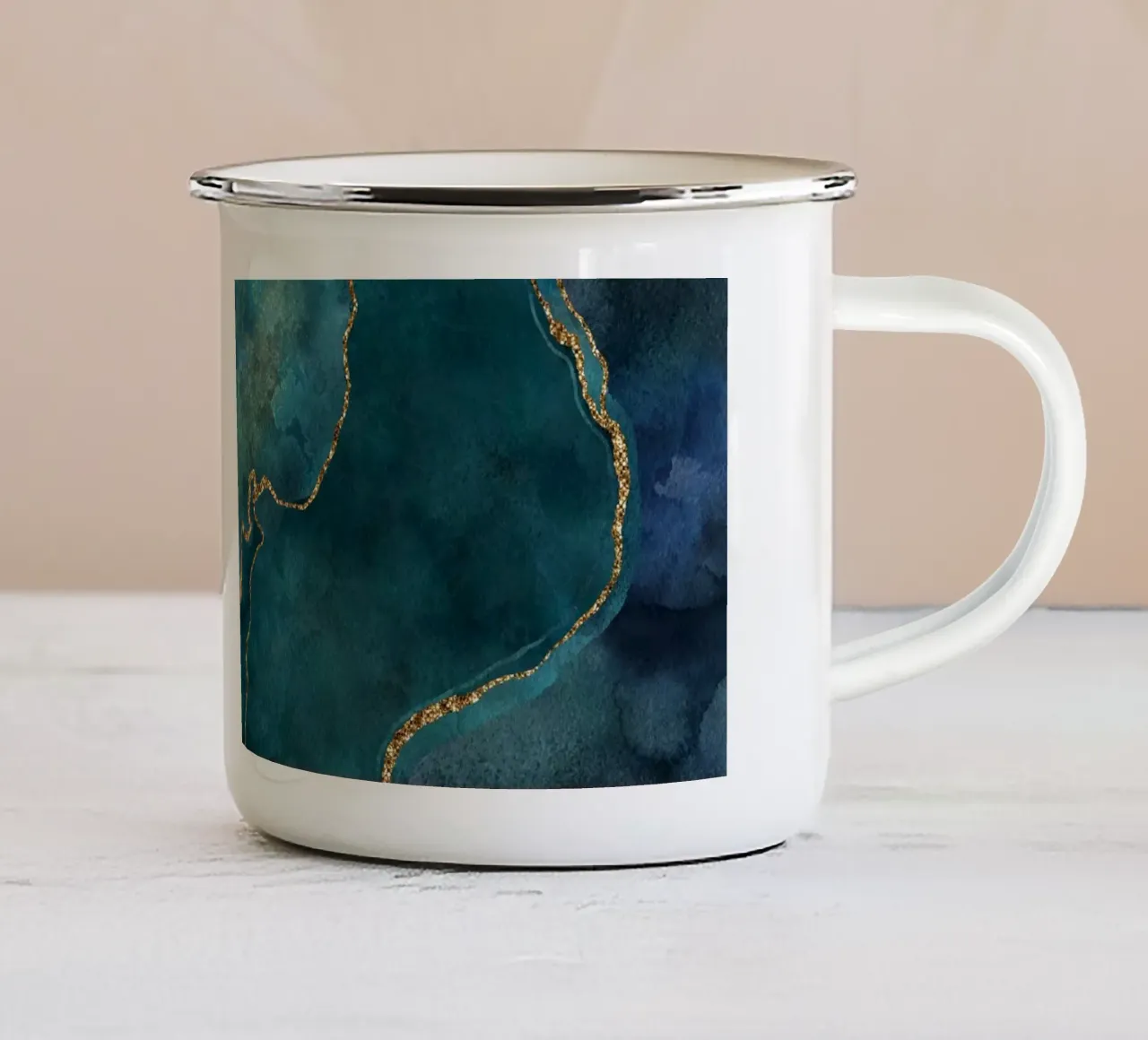 Gemma Glamour Mineral Oro verde acqua tazza in smalto da Andrea Haase Modern Home