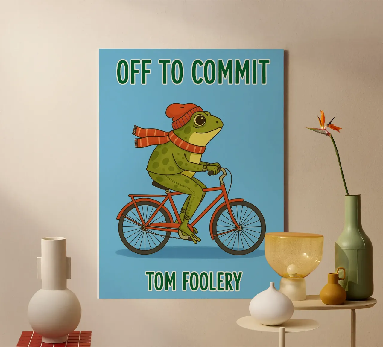 off to commit funny frog canvas by Plumpz