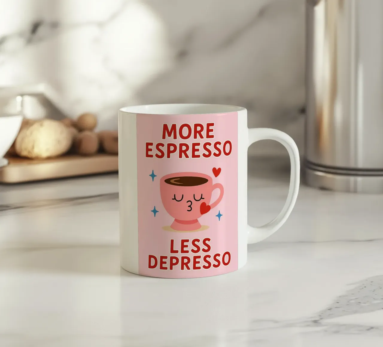 more espresso less depresso tazza in ceramica da Plumpz