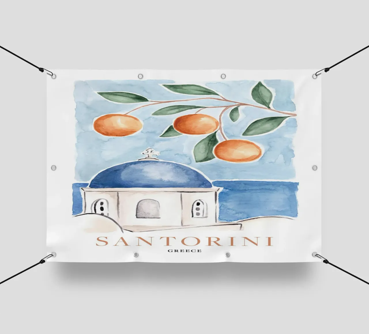 Santorini Oranges telo in pvc da TRaveler