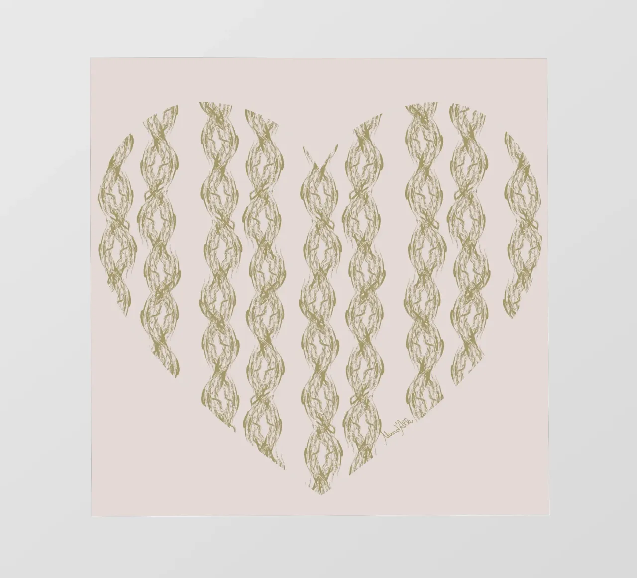 Algae Braids on pink telo in pvc da Mandalla Pattern