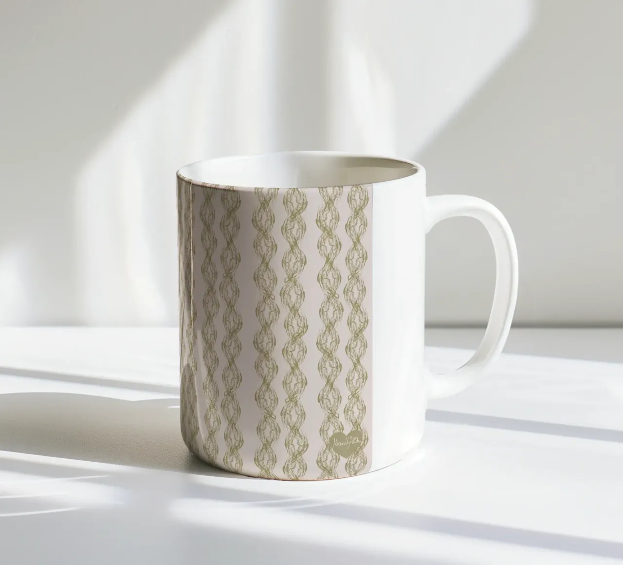 Algae Braids on pink tazza in ceramica da Mandalla Pattern