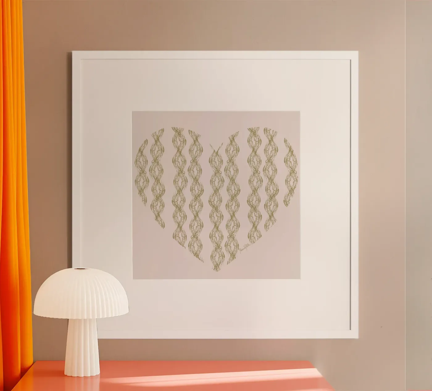 Algae Braids on pink poster da Mandalla Pattern