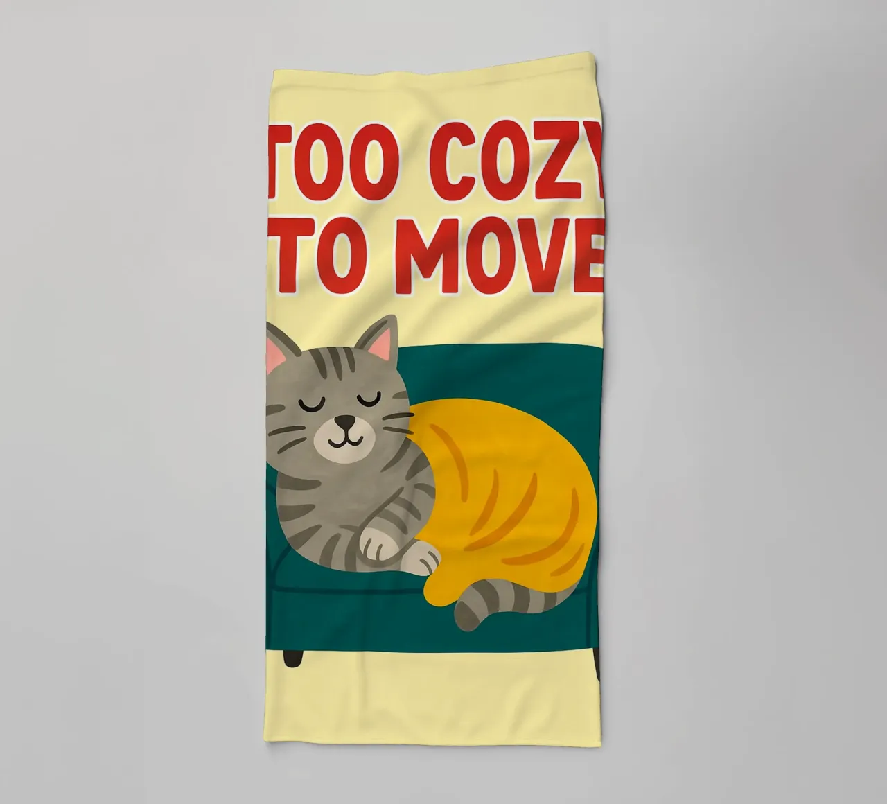 to cozy to move lazy cat towel by Avocadoz