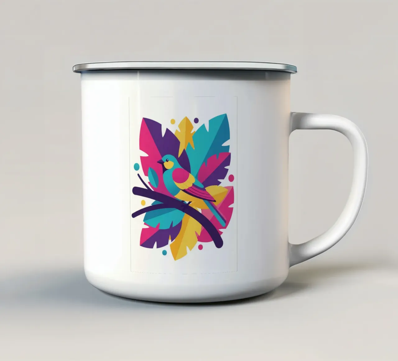 Flat art of bird #1 tazza in smalto da Wild Life studio