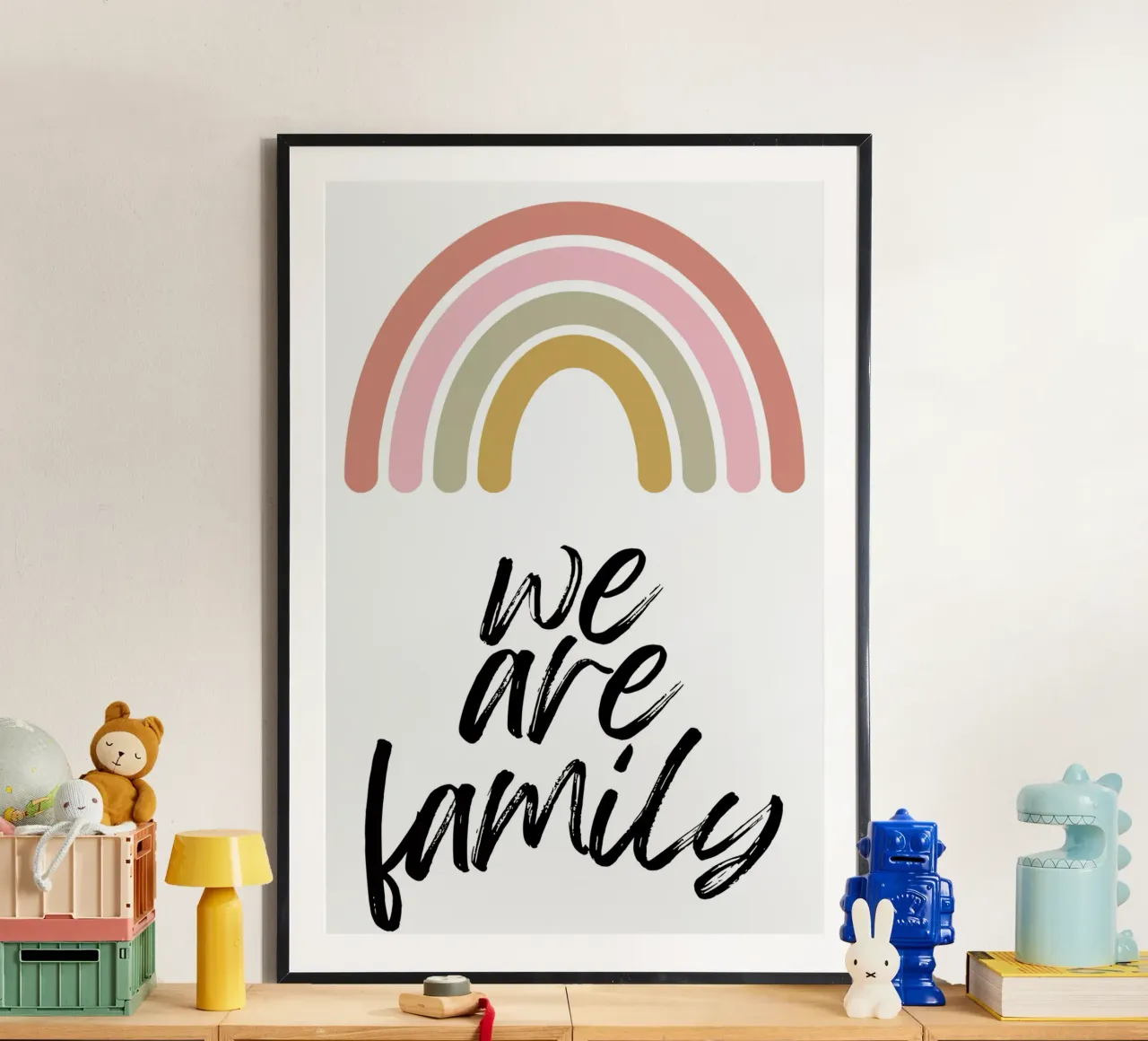 We are Family poster with aluminum frame by NORDLICHT DESIGNS