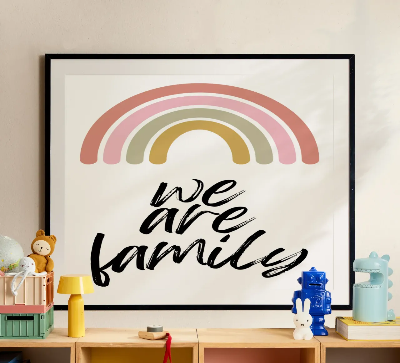 We are Family poster with aluminum frame by NORDLICHT DESIGNS