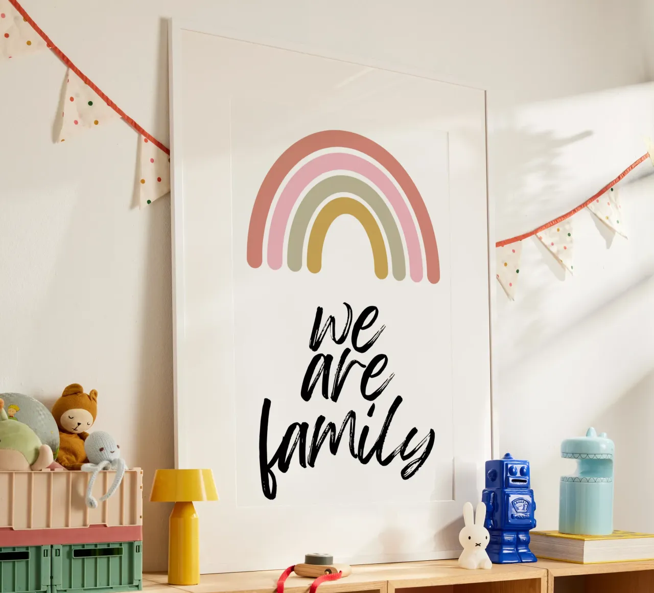 We are Family poster with aluminum frame by NORDLICHT DESIGNS