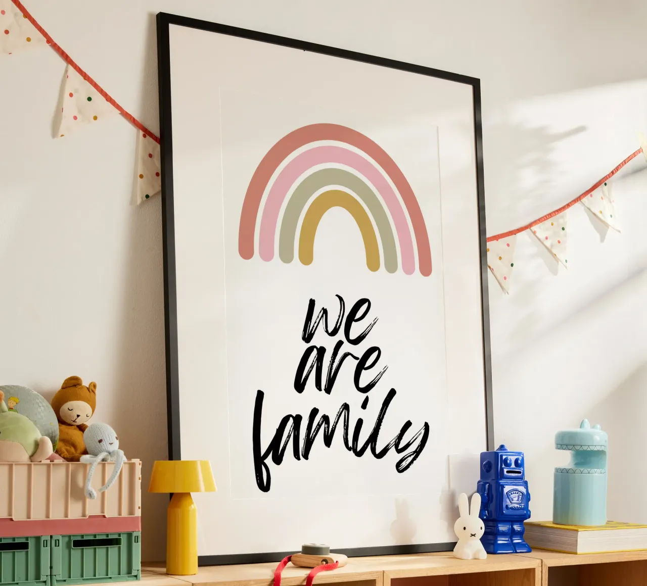 We are Family poster with aluminum frame by NORDLICHT DESIGNS