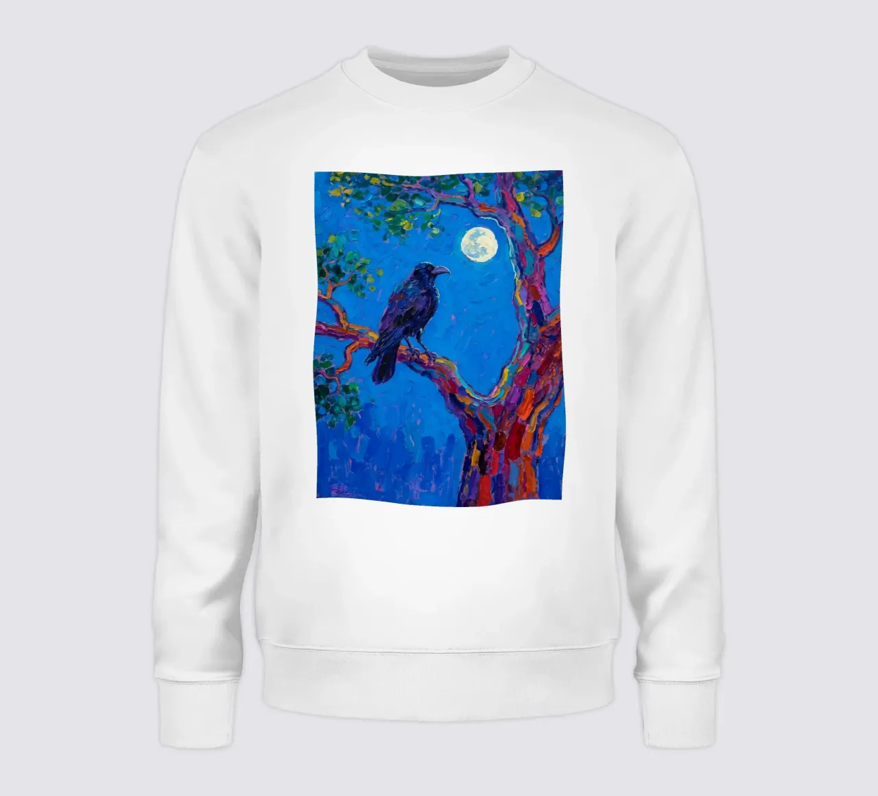 crows on tree branches at night sweatshirt by Slash Shop