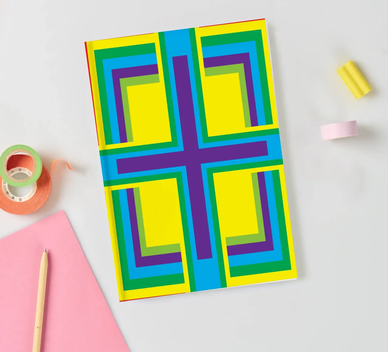 cross square abstract notebook by kaiyadunk