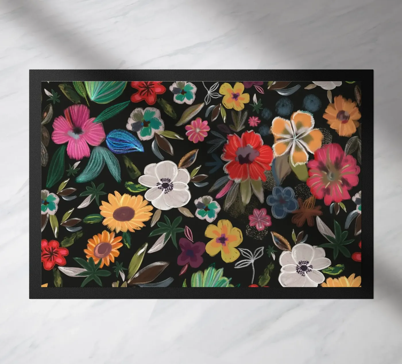 Moody flowers pattern doormat by GalerieGG