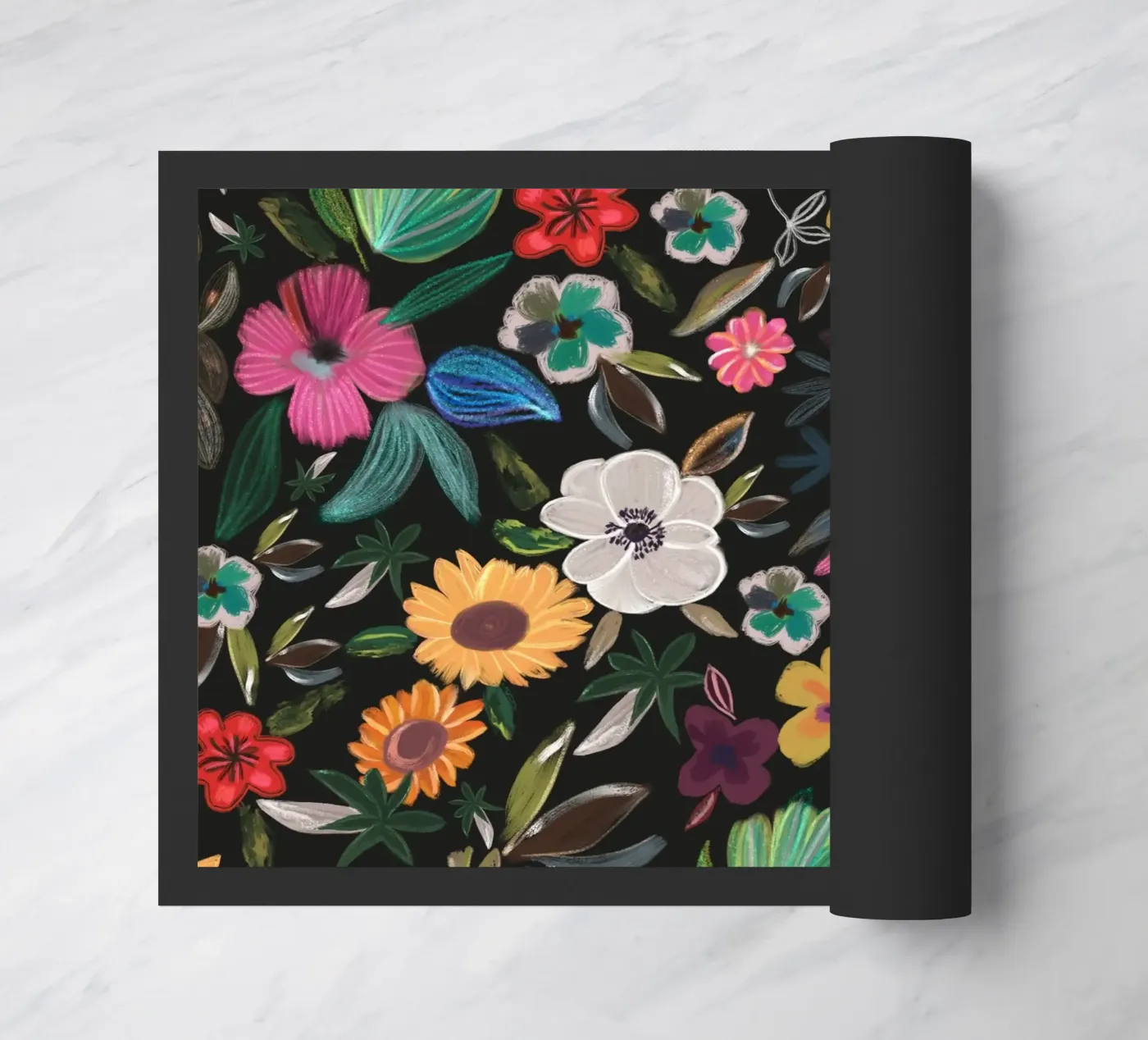 Moody flowers pattern doormat by GalerieGG
