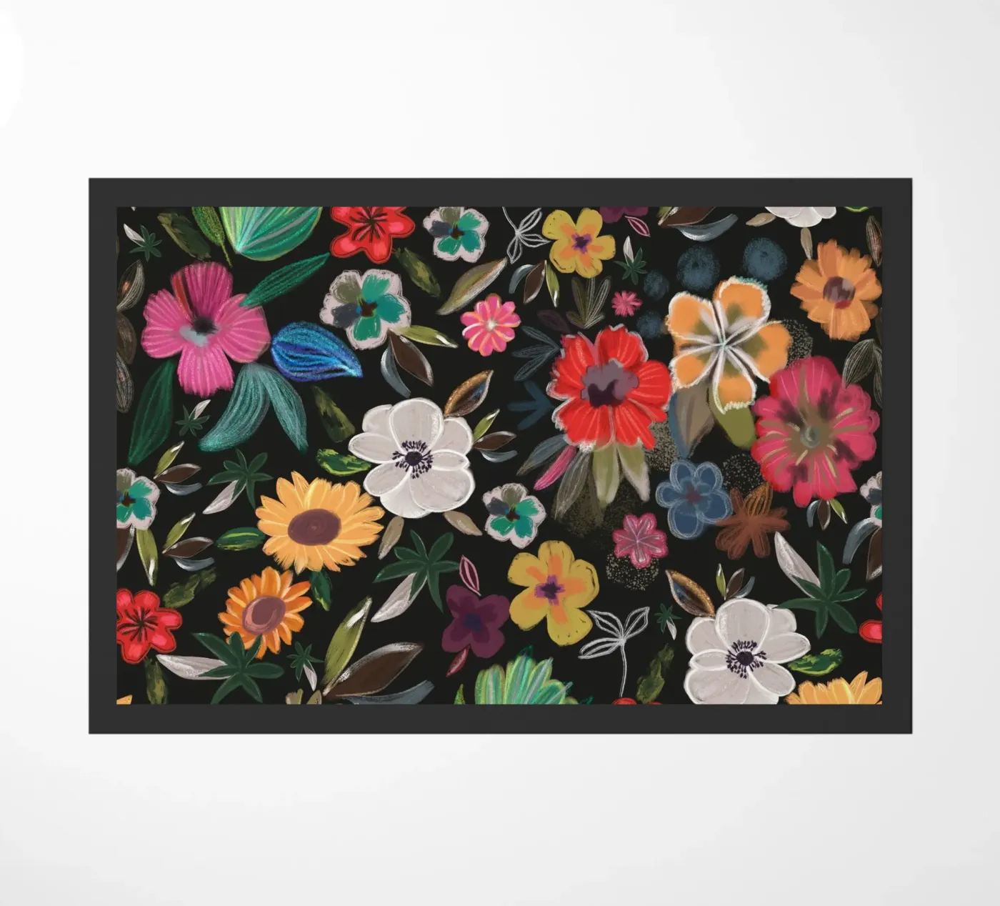 Moody flowers pattern doormat by GalerieGG