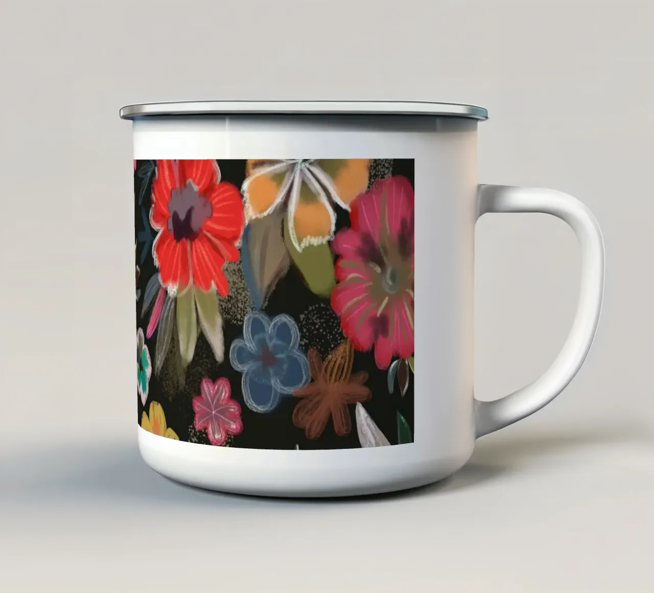 Modello di fiori lunatici tazza in smalto da GalerieGG