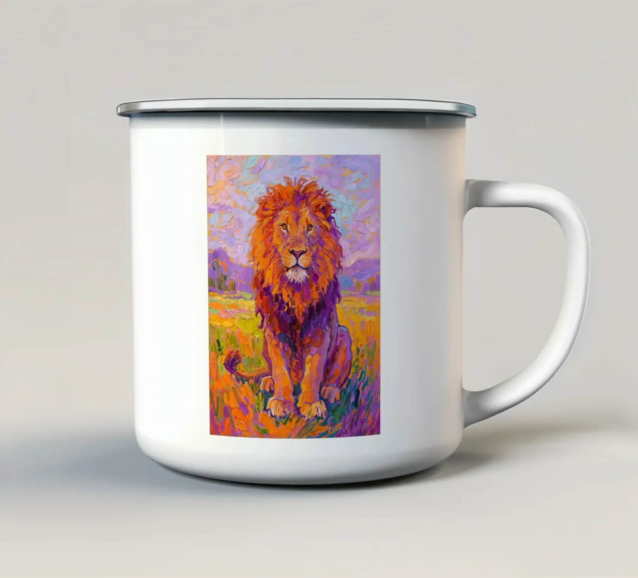 Leone tazza in smalto da Slash Shop