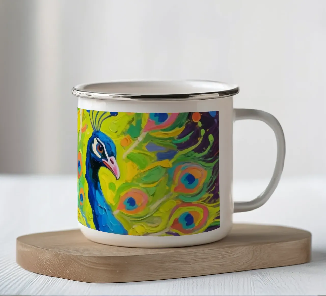 Bellezza Pavone tazza in smalto da Slash Shop