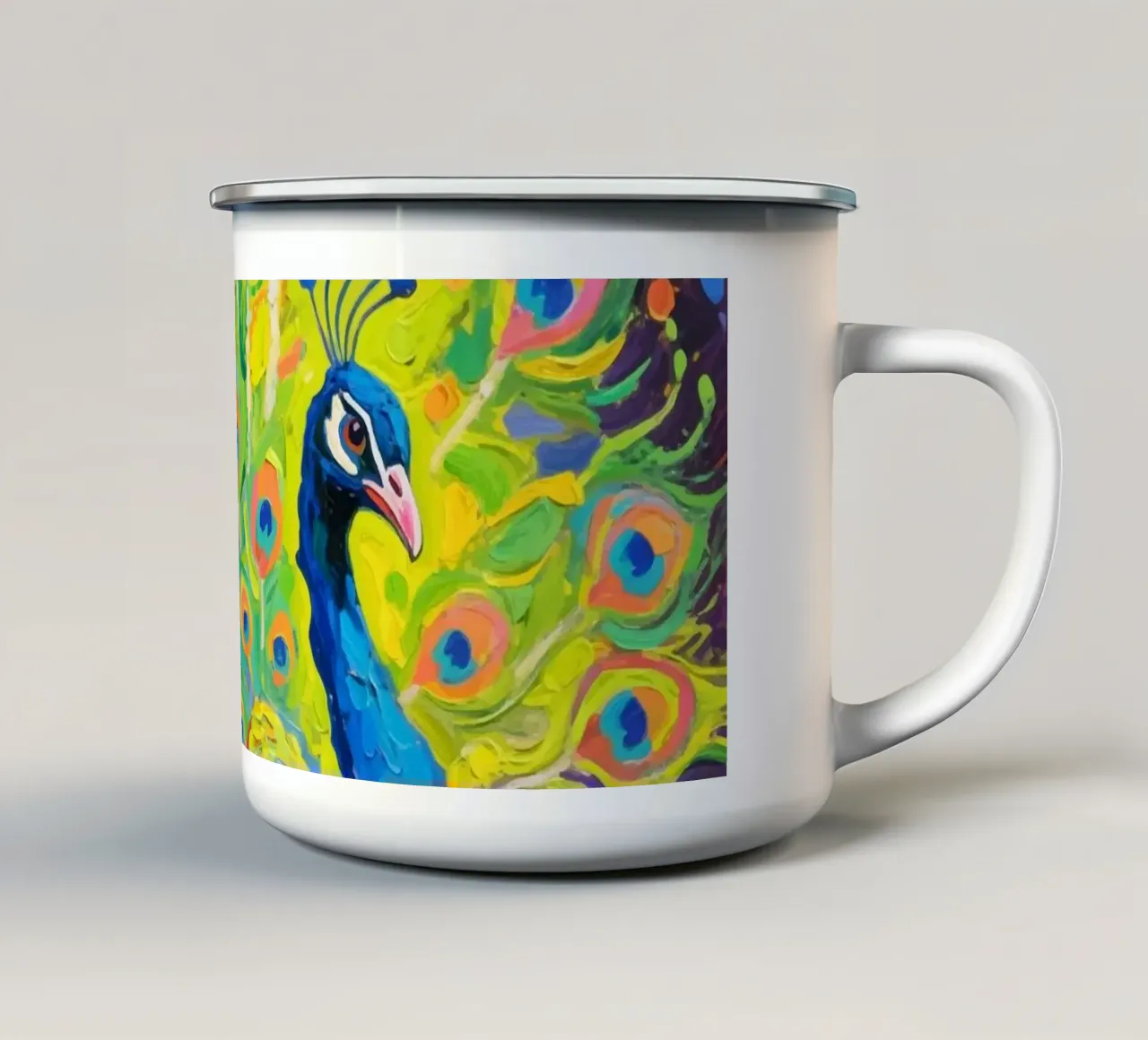 Bellezza Pavone tazza in smalto da Slash Shop