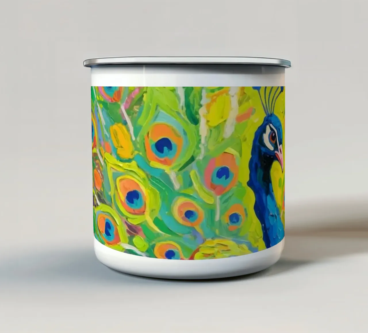 Bellezza Pavone tazza in smalto da Slash Shop