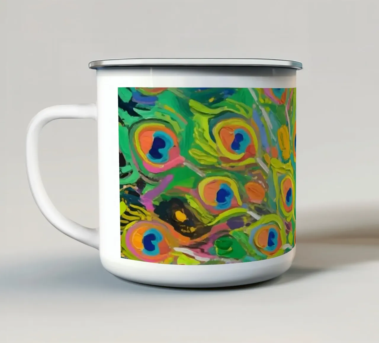 Bellezza Pavone tazza in smalto da Slash Shop