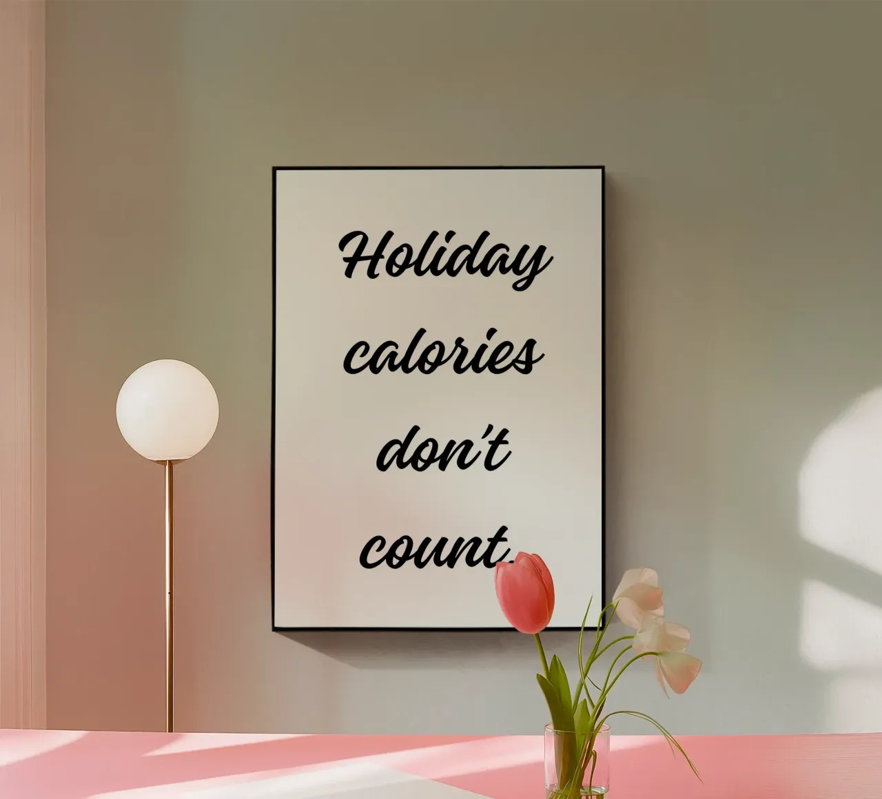 Holiday calories don't count acrylic glass by HolidaysCandyWalls