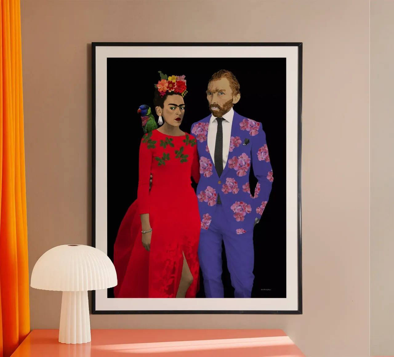 Frida & Gogh poster con telaio in legno da Ana Paula Hoppe