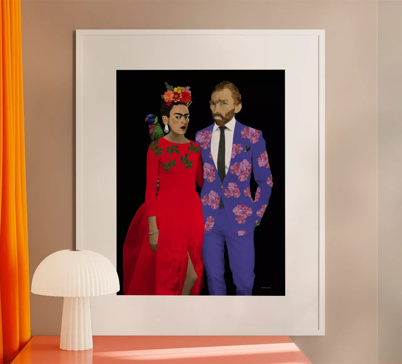 Frida & Gogh poster con telaio in legno da Ana Paula Hoppe
