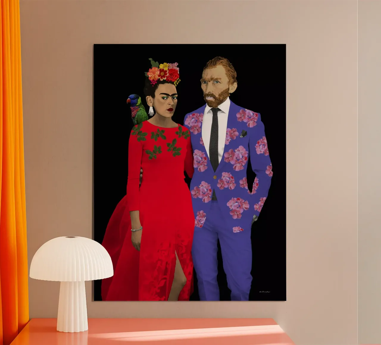 Frida & Gogh poster con telaio in legno da Ana Paula Hoppe