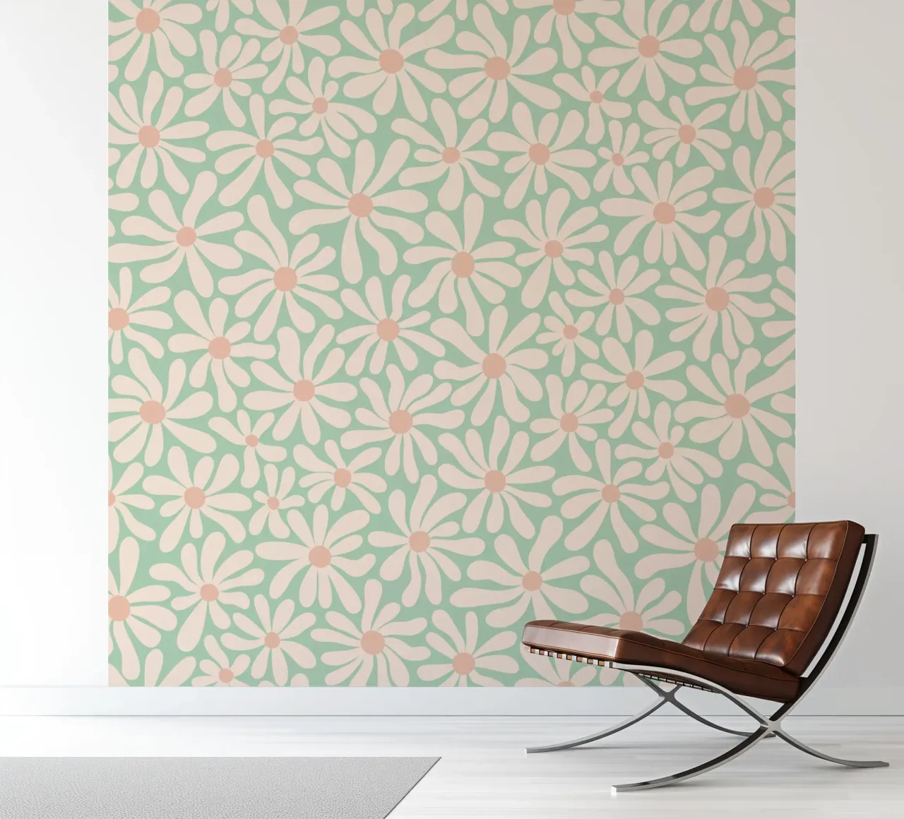 Doodle Daisies fotobehang van HonestiesPrints