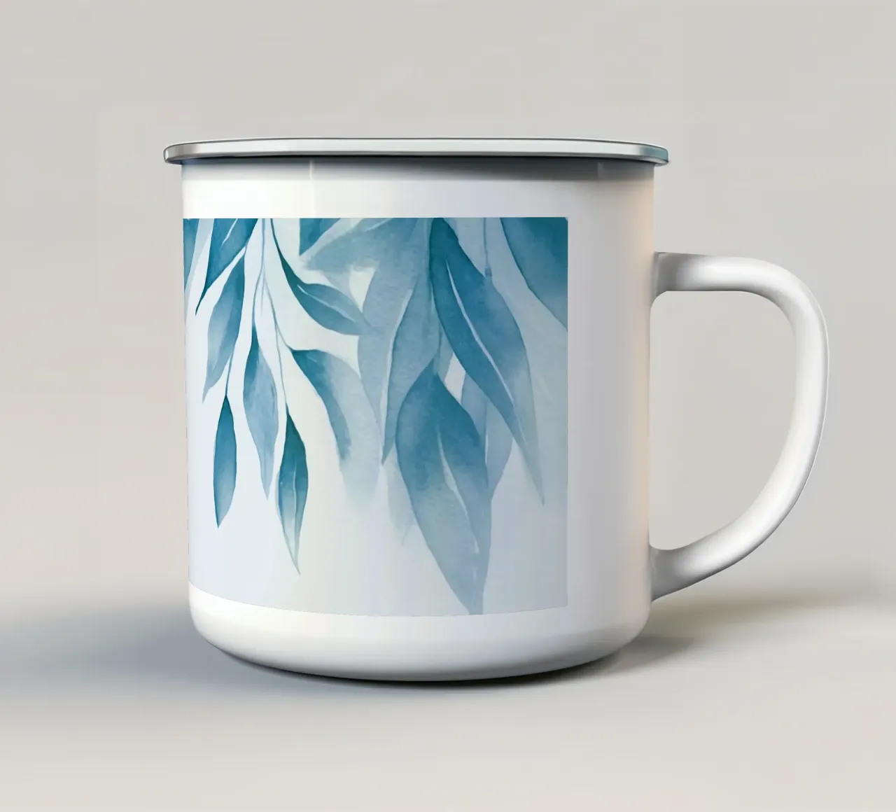 Ora blu Fogliame delicato tazza in smalto da Andrea Haase Modern Home