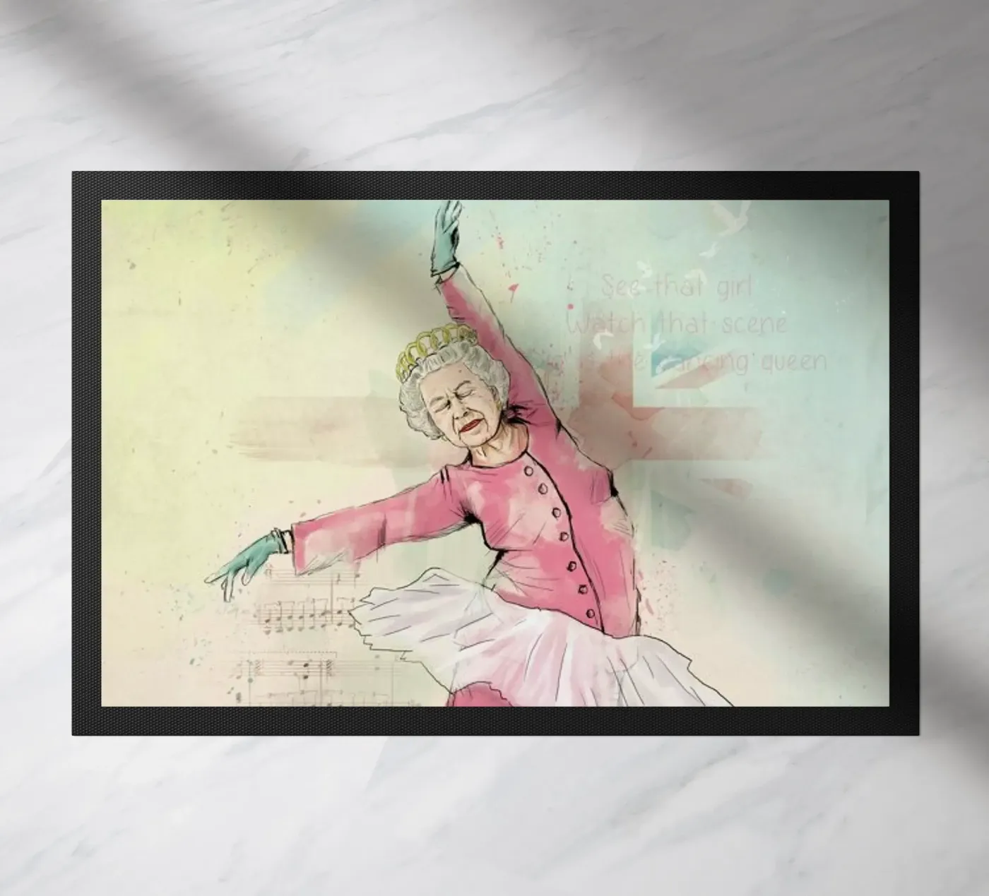 Dancing Queen doormat by Balazs Solti