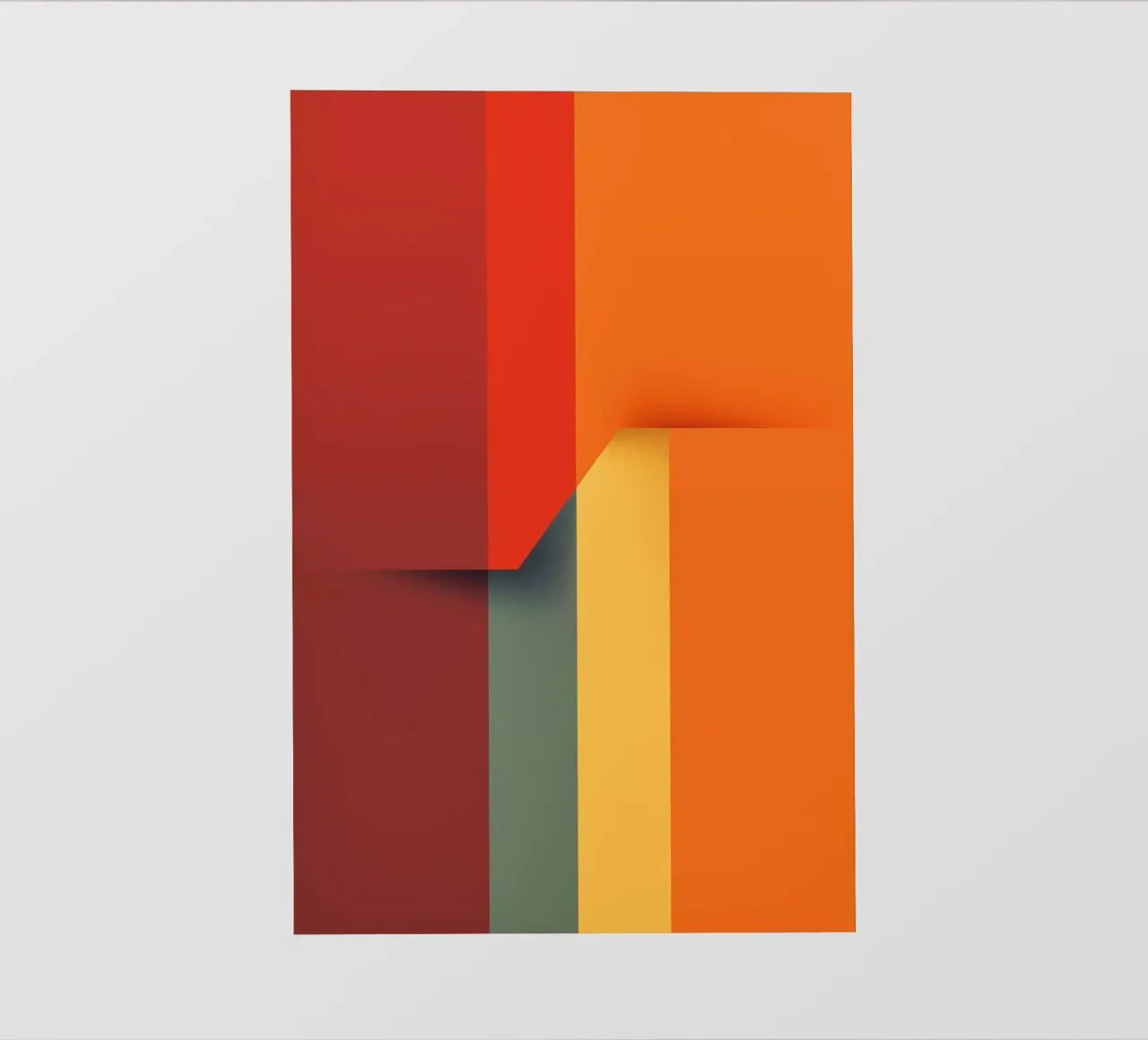 Minimalistic Abstract Retro Poster Cut Design PVC Plane von Autofocus