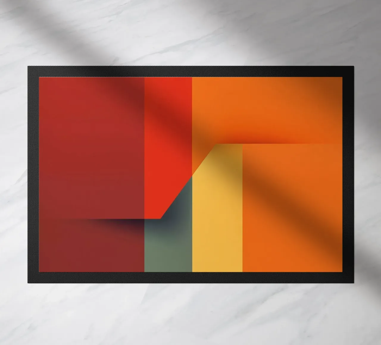 Minimalistic Abstract Retro Poster Cut Design doormat by Autofocus