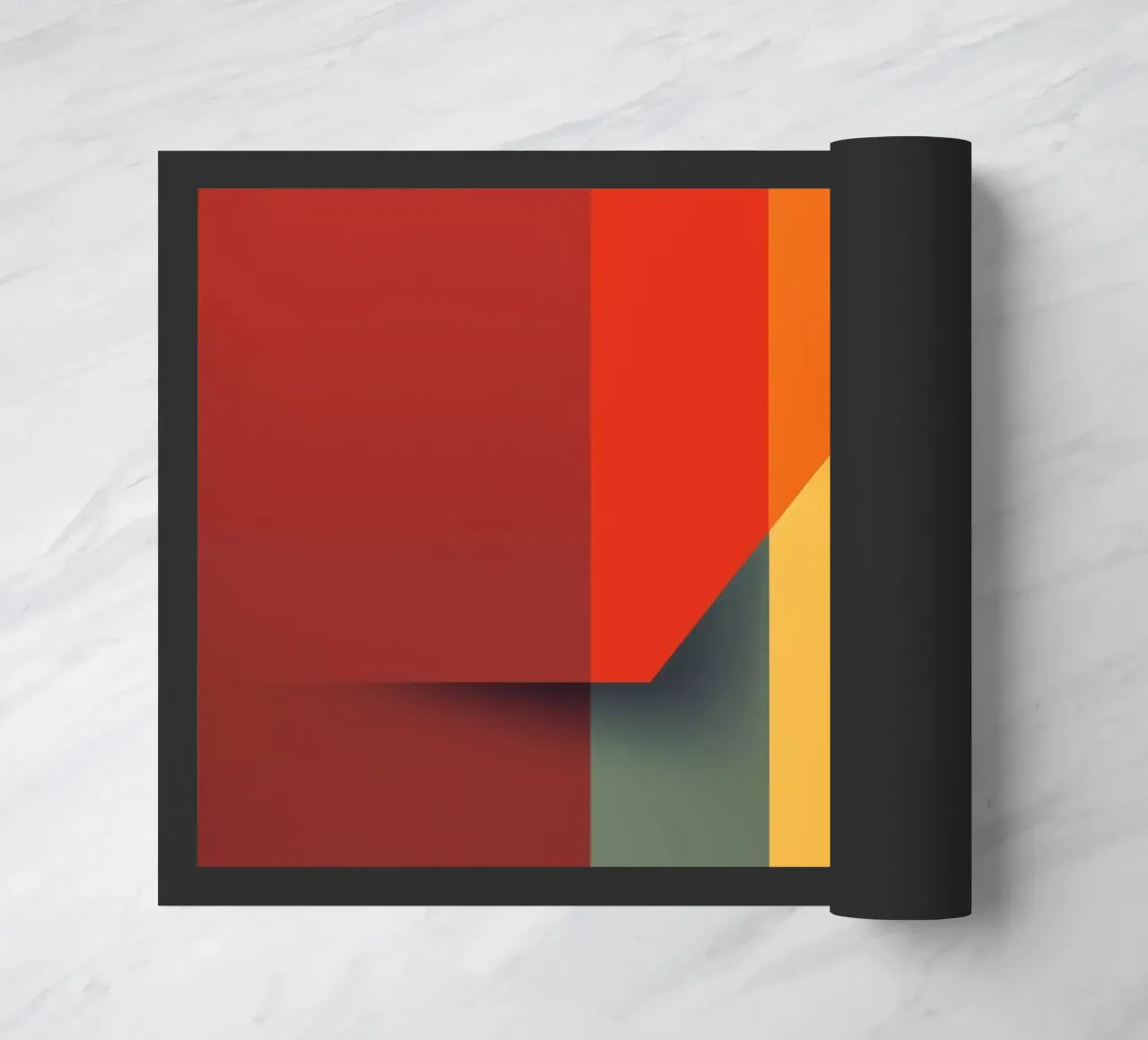 Minimalistic Abstract Retro Poster Cut Design Fußmatte von Autofocus
