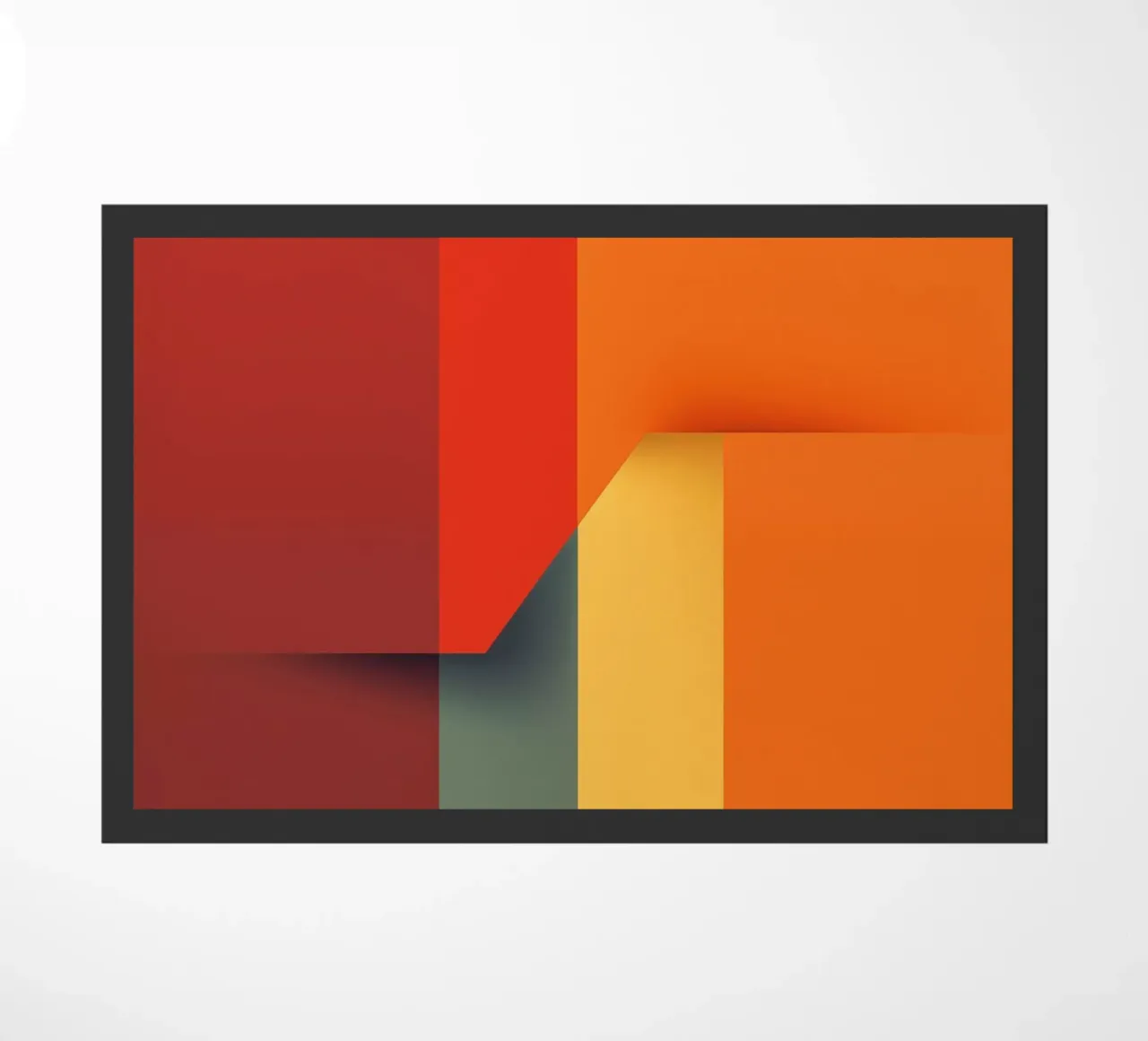 Minimalistic Abstract Retro Poster Cut Design doormat by Autofocus