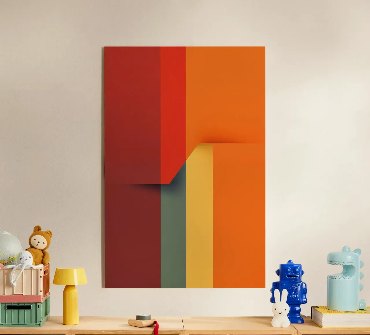 Minimalistic Abstract Retro Poster Cut Design Acryl-Glas von Autofocus